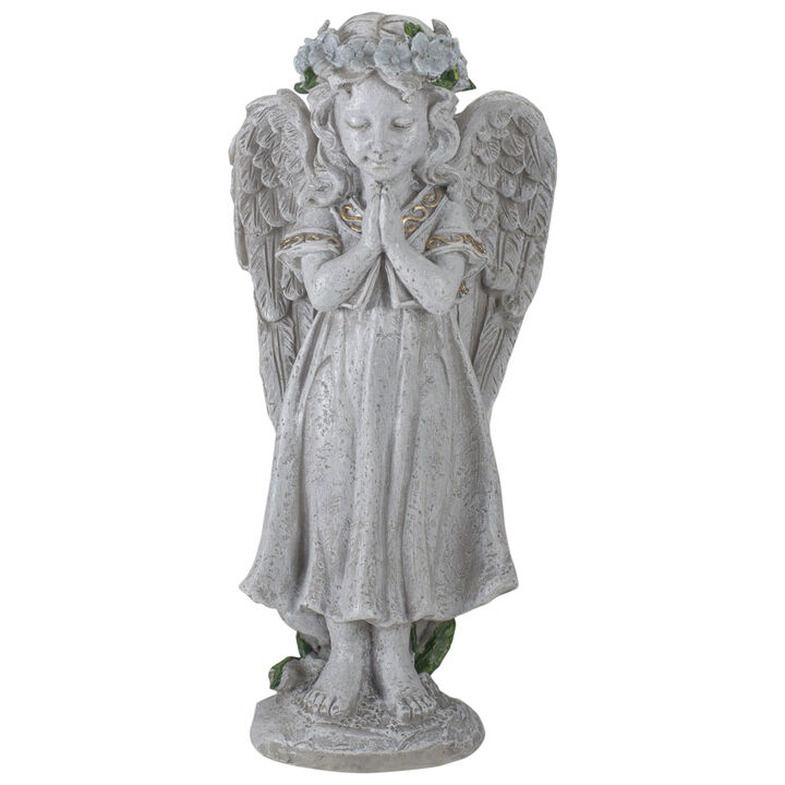 10" Angel Standing in Prayer Outdoor Garden Statue