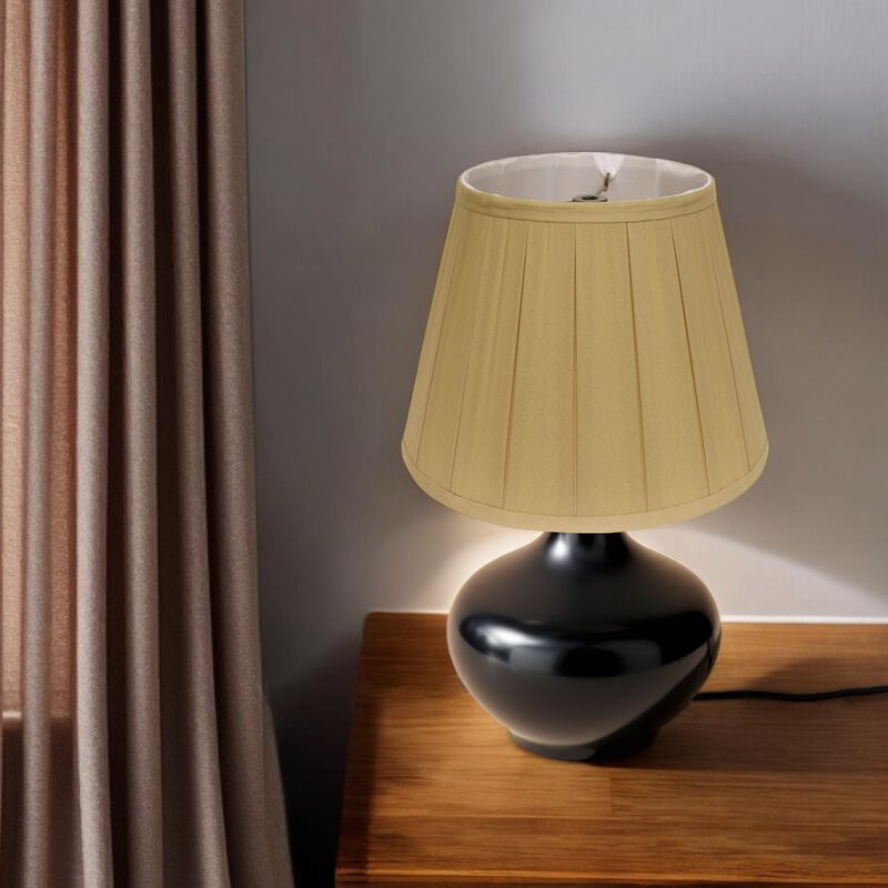 Hivvago 14" Primrose Slanted Crimped Box Shantung Lampshade