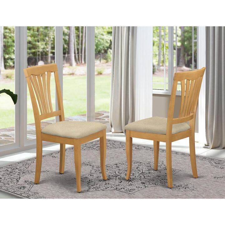 East West Furniture AVC-OAK-C Avon Chair With Cushion Seat - Oak Finish
