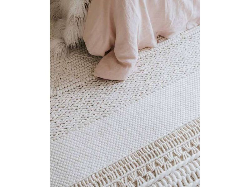 Lucia Ivory Chunky Knit Wool Rug image number 7