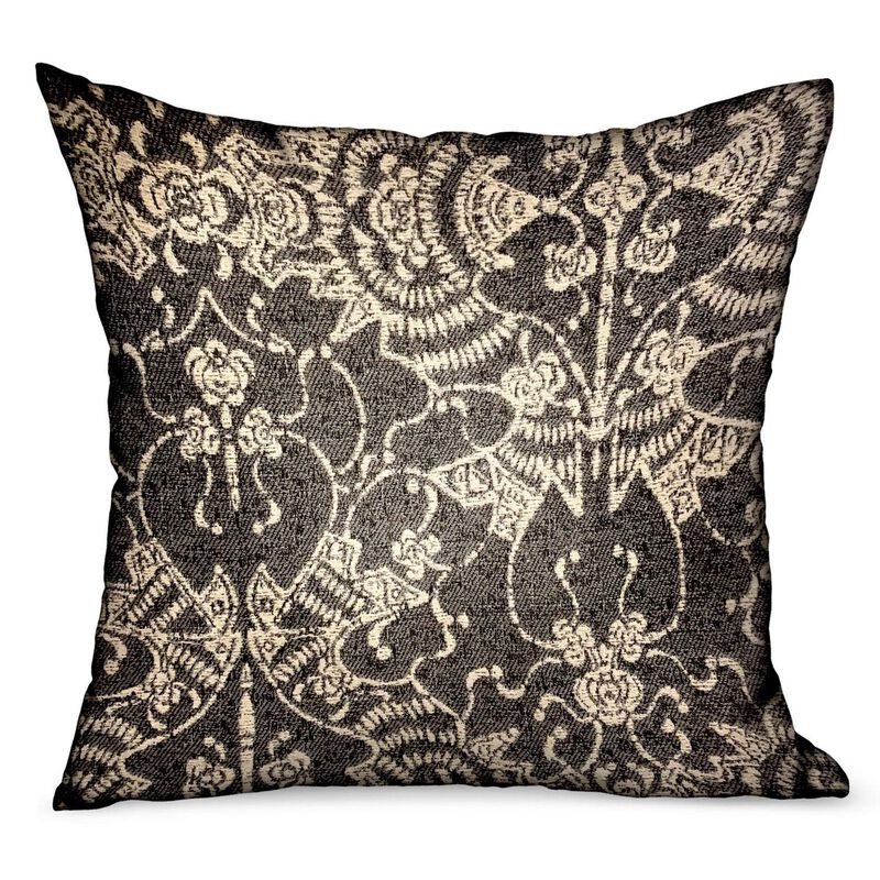 Plutus Brands Adriel Bay Gray Chevron Luxury Outdoor/Indoor Throw Pillow image number 0