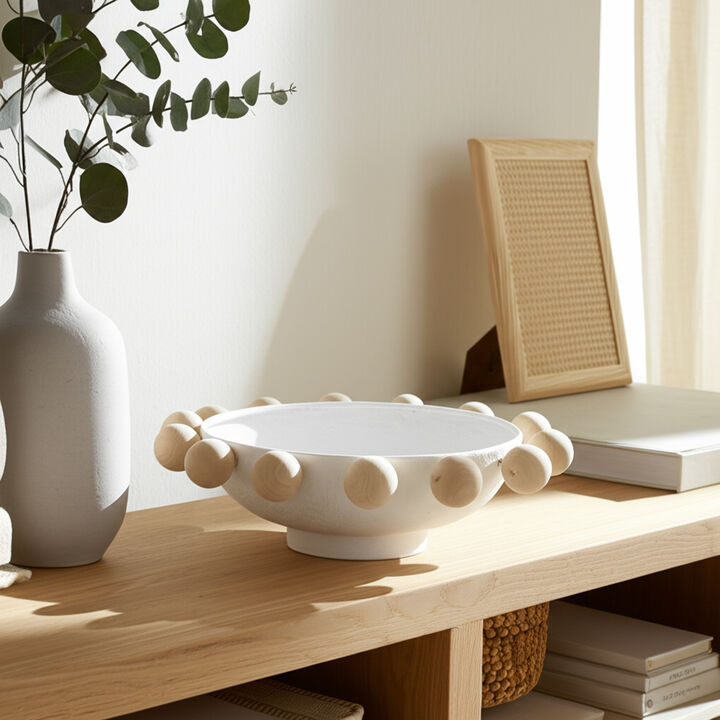 Deco Bowl with Wood Knobs