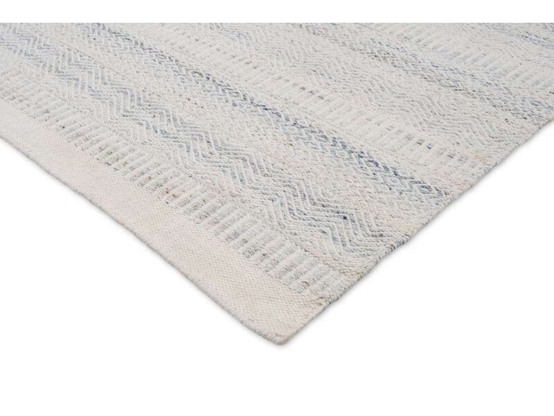 Daisy Cream and Blue Indoor Outdoor PET Rug image number 5