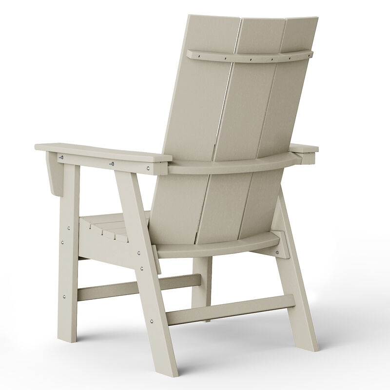 WestinTrends Outdoor Patio HDPE Plastic Modern Adirondack Dining Chair