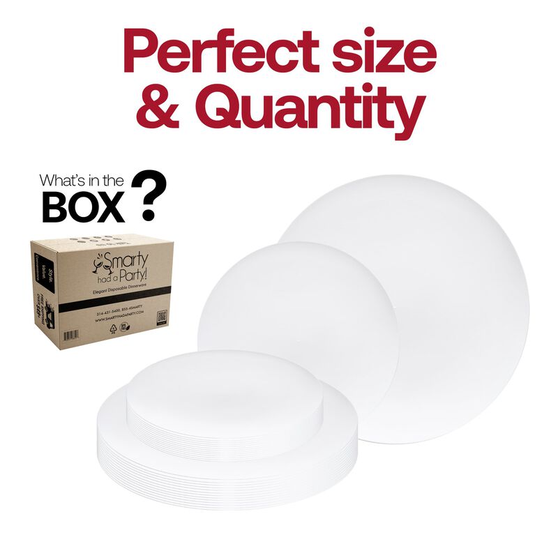 Solid White Organic Round Plastic Dinnerware Value Set (40 Sets) image number 4