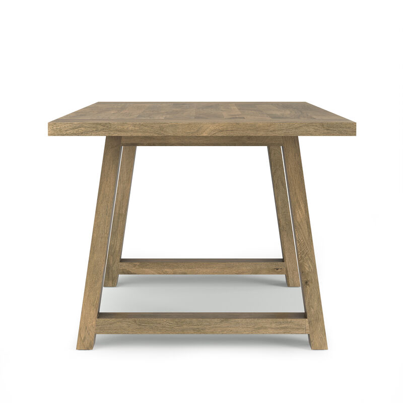 Whitley 72 inch Wide Solid Mango Farmhouse Dining Table in Grey Wash