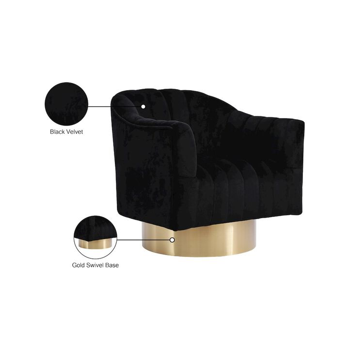 Meridian Furniture Farrah Black Velvet Accent Chair