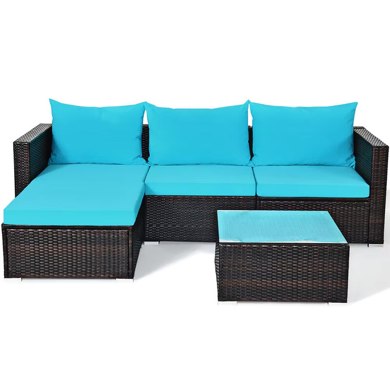 5 PCS Patio Sofa Set with Coffee Table