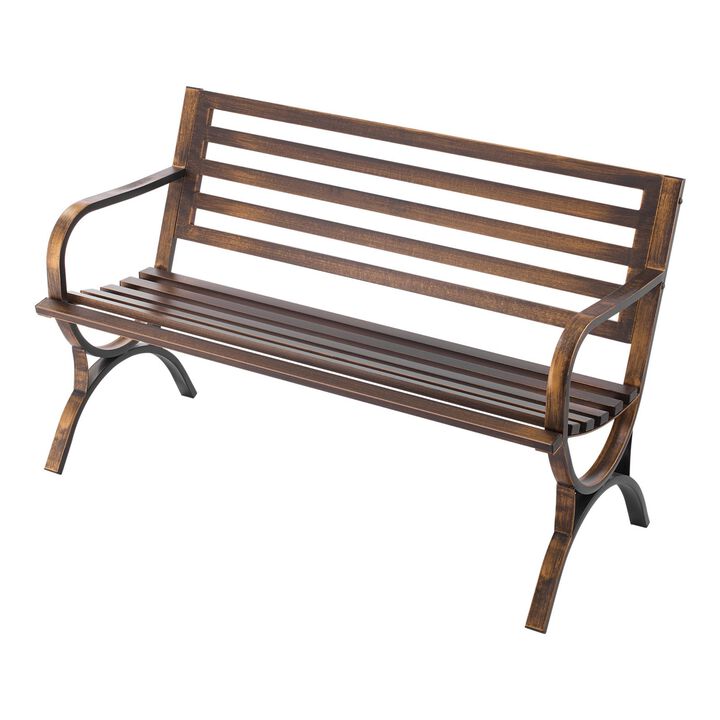 Jabseg 50 Inch Vintage Metal Patio Bench