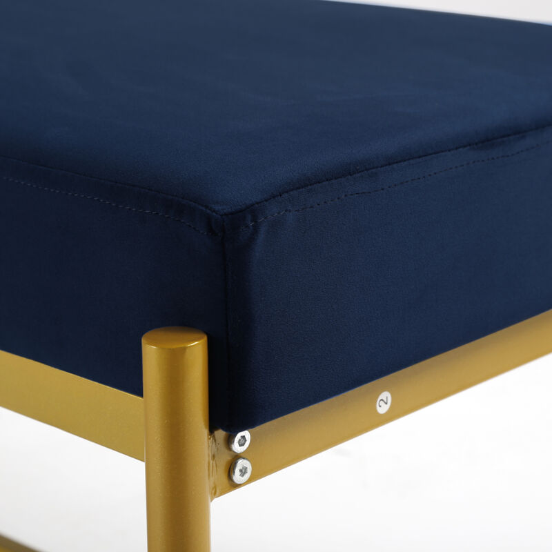Long Upholstered Bench Navy Blue