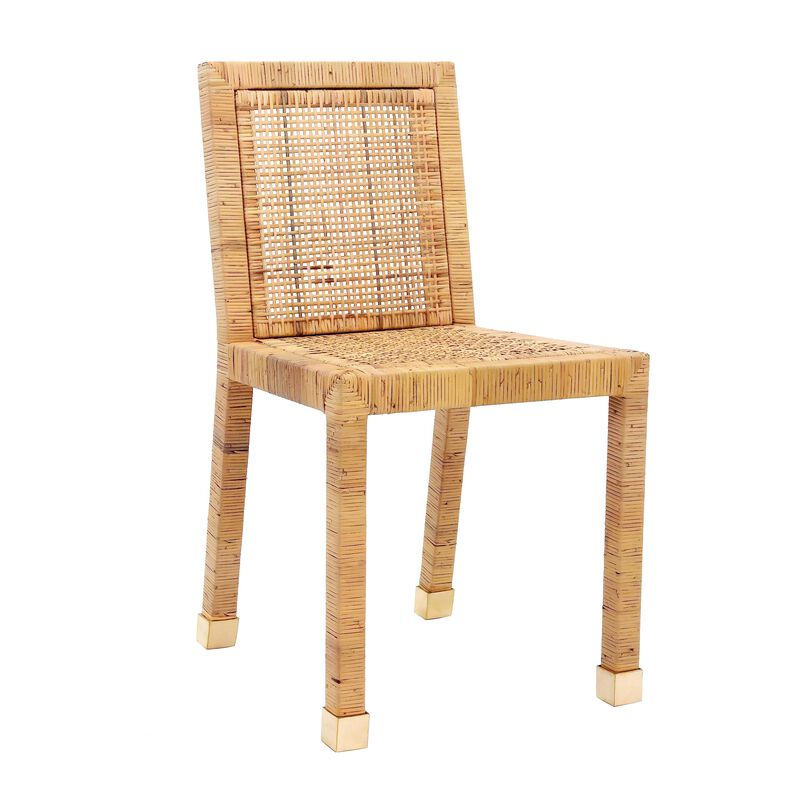Casafoyer Amara Rattan Performance Fabric Dining Chair image number 3