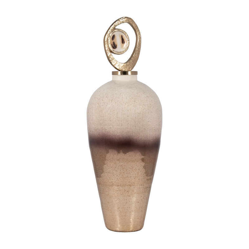 Glass 27" Vase Metal Topper image number 1