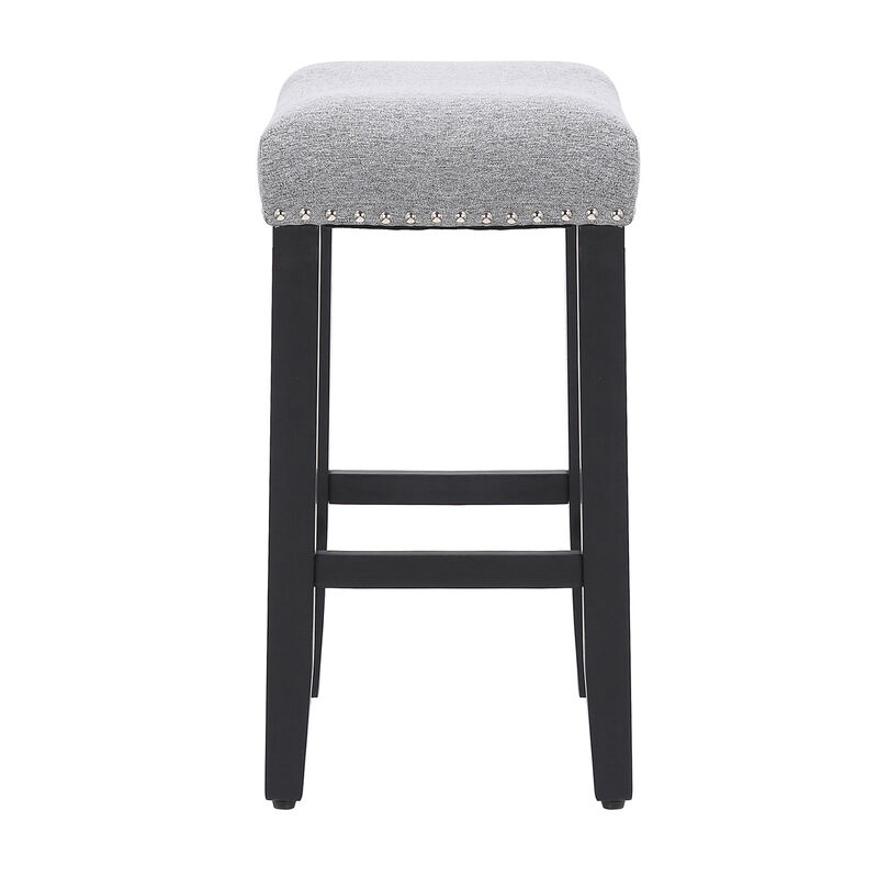 WestinTrends 24" Upholstered Saddle Seat Counter Stool (Set of 2)