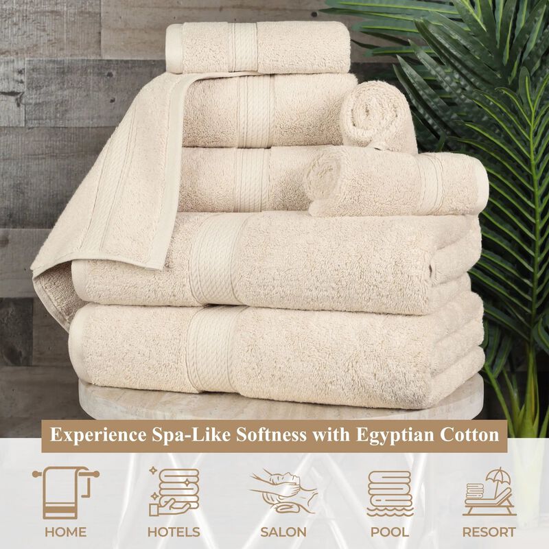 Egyptian Cotton Plush Bath Sheet Set of 2, Soft Absorbent Towels image number 4