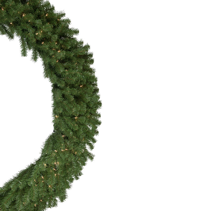 Pre-Lit Deluxe Dorchester Pine Artificial Christmas Wreath  60-Inch  Clear Lights