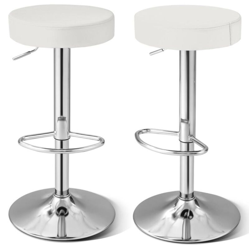 Hivvago Set of 2 Adjustable Swivel Round Bar Stool  Pub Chairs