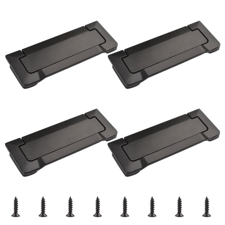 MOROBOR 4pcs Pocket Doors Drawer Handle Flush Pull, Hidden Concealed Furniture Handle with Screws Zinc Alloy Knobs for Cabinets,
