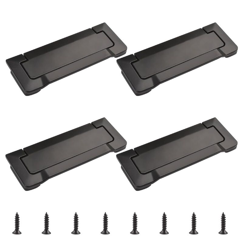 MOROBOR 4pcs Pocket Doors Drawer Handle Flush Pull, Hidden Concealed Furniture Handle with Screws Zinc Alloy Knobs for Cabinets,