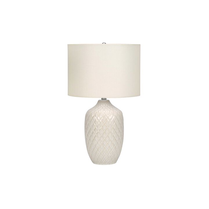 Monarch Specialties I 9707 - Lighting, 25"H, Table Lamp, Cream Ceramic, Ivory / Cream Shade, Transitional