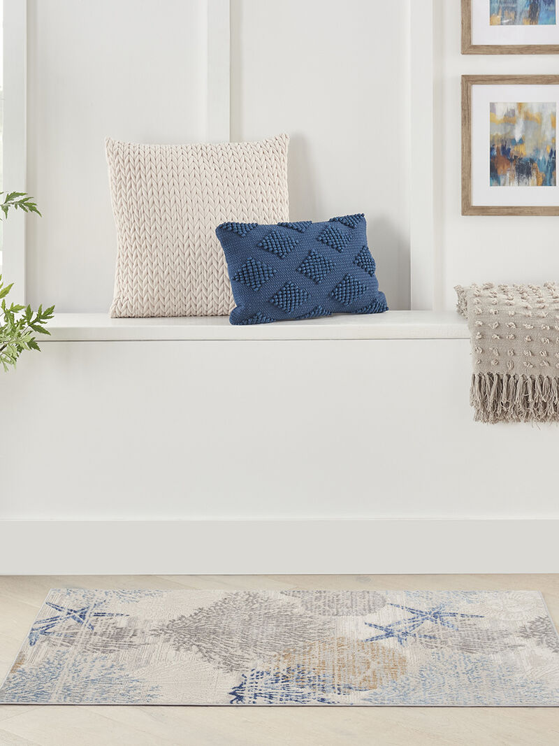 Seaside SDS04 Ivory/Gray/Blue 2' x 3' Rug