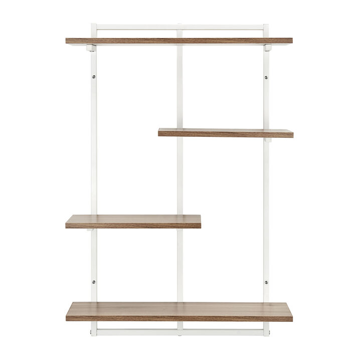 Rhodes 4 Tier Modern Floating Windowsill Wall Shelf Unit with Metal Frame