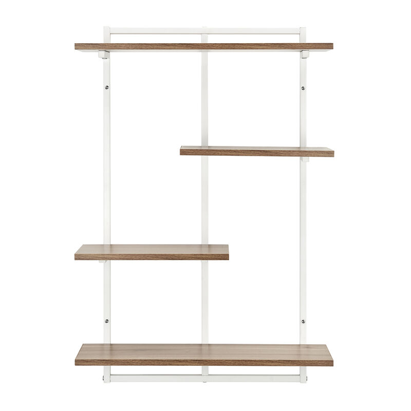 Rhodes 4 Tier Modern Floating Windowsill Wall Shelf Unit with Metal Frame
