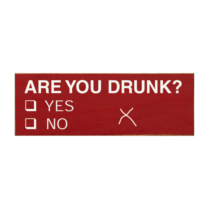 Decorative Wood Sign Are You Drunk Yes or No Vote Style Funny Home Wall Art