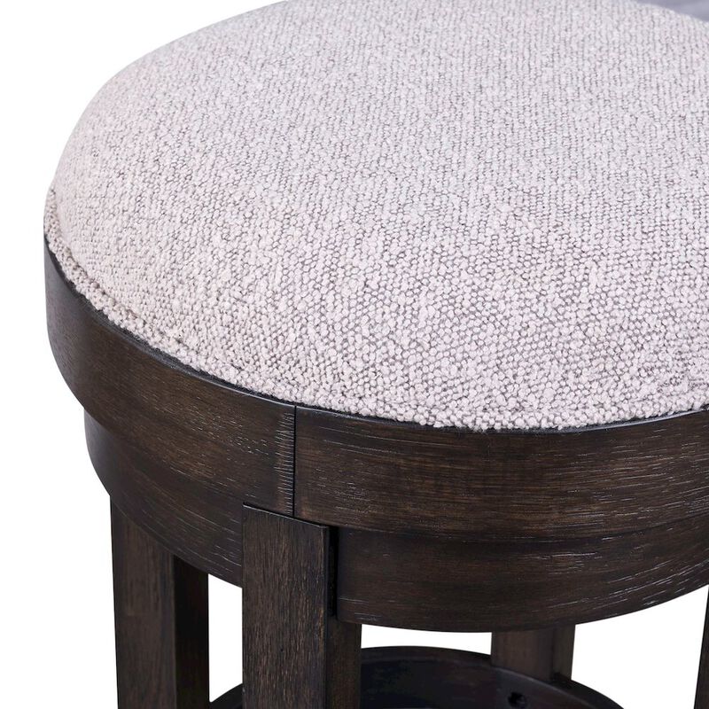Liberty Furniture Swivel Console Stool 25" Height  - Peppercorn Oak Wood with Taupe Linen image number 5