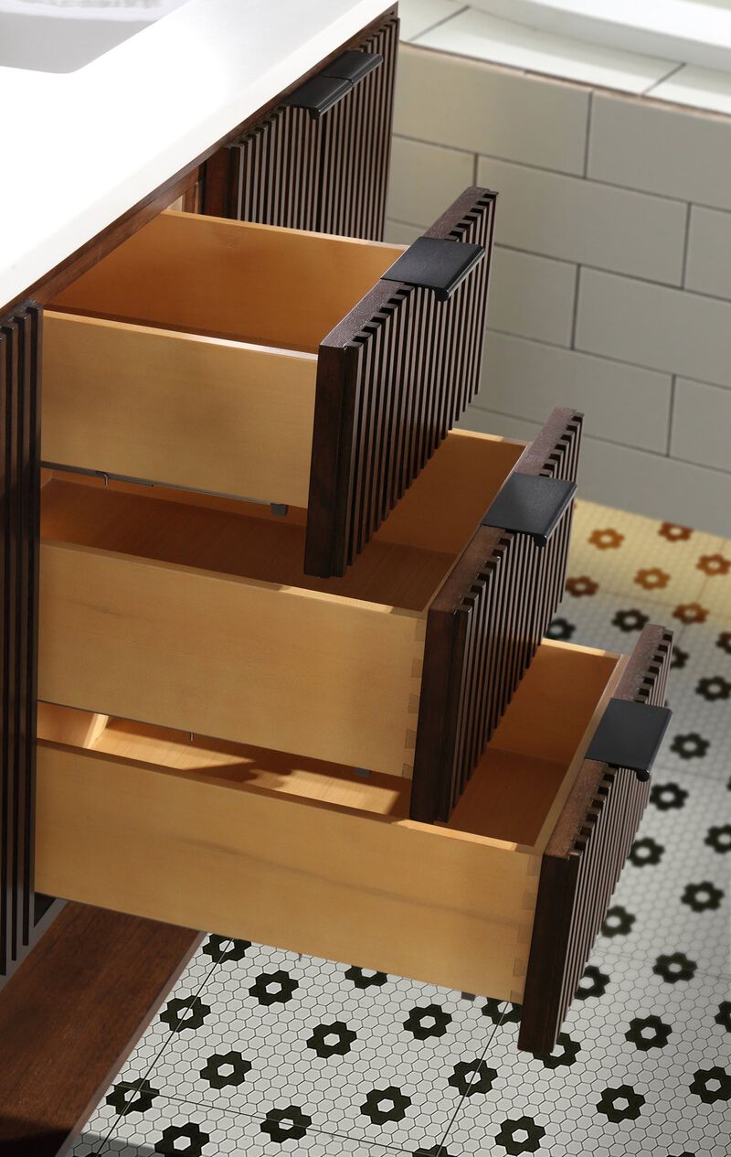Diego 55" Bathroom Vanity Walnut image number 6