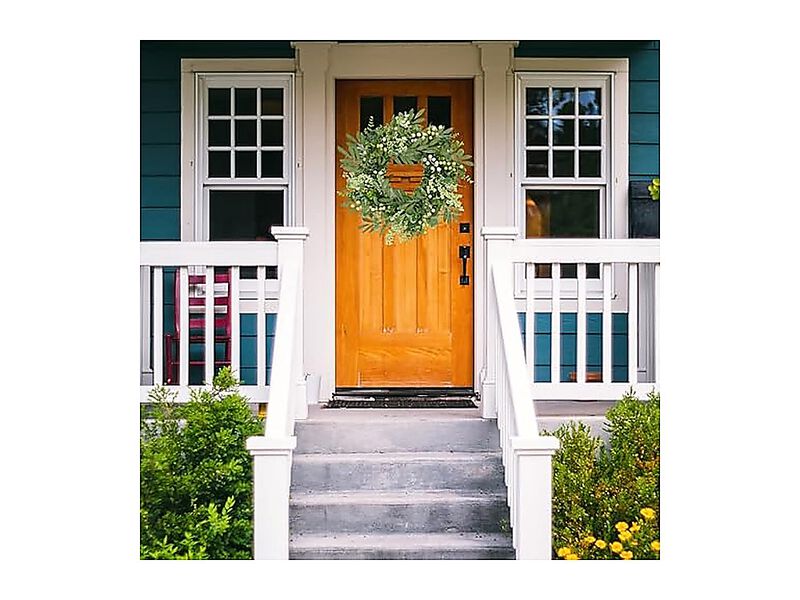 Green Eucalyptus Wreaths Front Door Spring Summer Wreath Leaves Olives Mixed image number 1