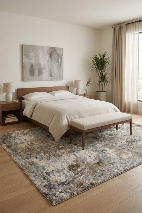 Theory THY-09 Dove/Bark 3'7" x 5'7" Rug