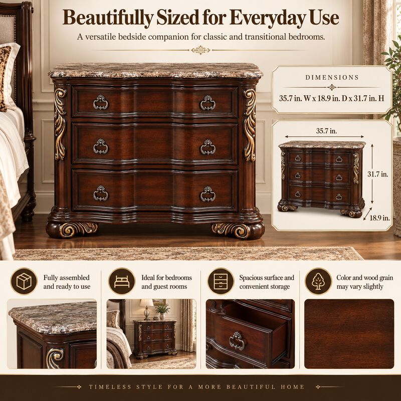 Briquara 3-Drawer Nightstand image number 5