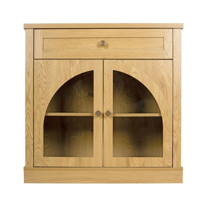 Medful Arched Glass Door Sideboard Cabinet