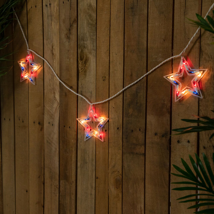 5ct Patriotic Star Fourth of July Light Set  5.25ft White Wire