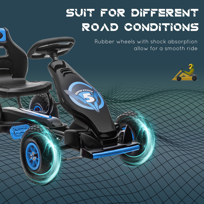 BreeBe Ergonomic Pedal Go Kart Kids Ride-on Toy with Tough, Wear-Resistant Tread image number 5