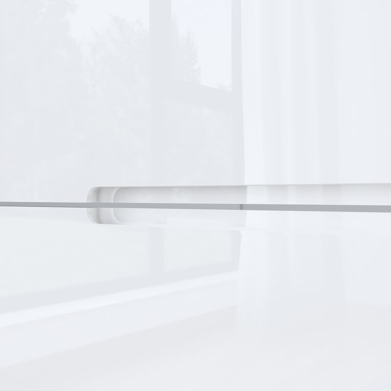 High Gloss White Wood 8-Drawer Chest of Drawers Storage Organizer With LED Lights (63 in. W x 30.9 in. H x 15.7 in. D)