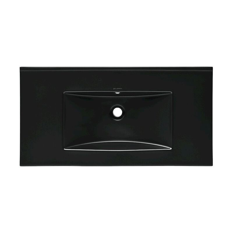 36" Zero Hole Vanity Sink Top in Glossy Black image number 0