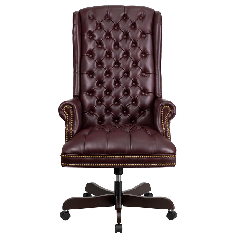 Turner High Back Traditional Fully Tufted LeatherSoft Executive Swivel Ergonomic Office Chair with Arms image number 6