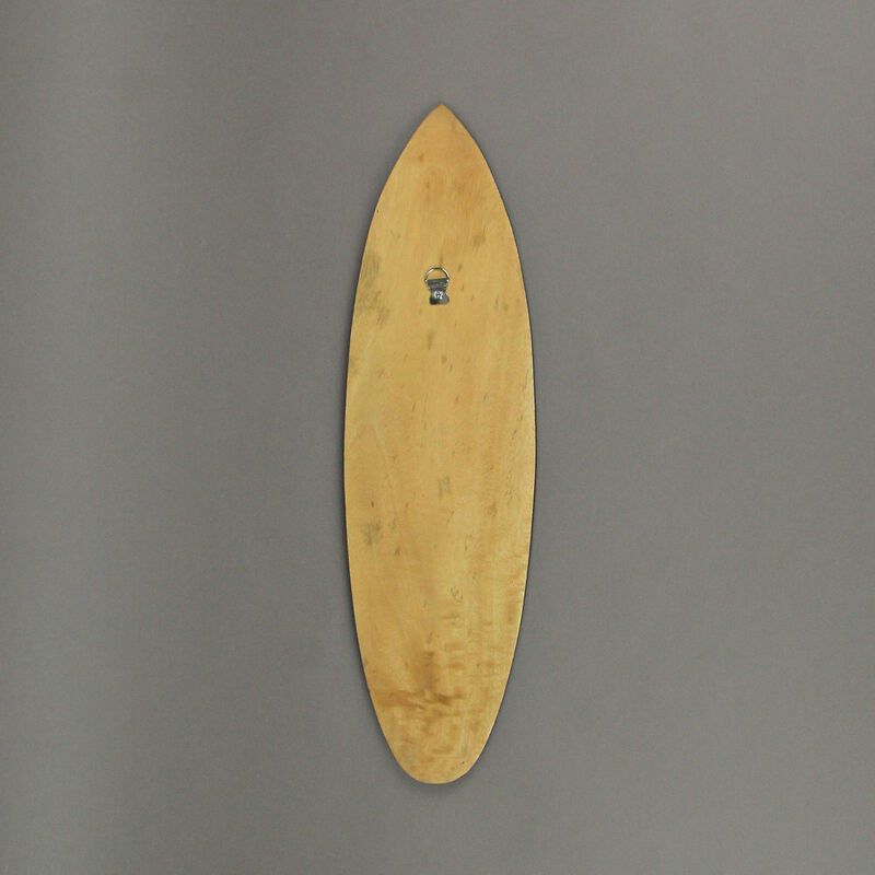 Set / 2 Hand Crafted Wooden Tropical Leaf Surfboard Decorative Wall Hangings 20" image number 5