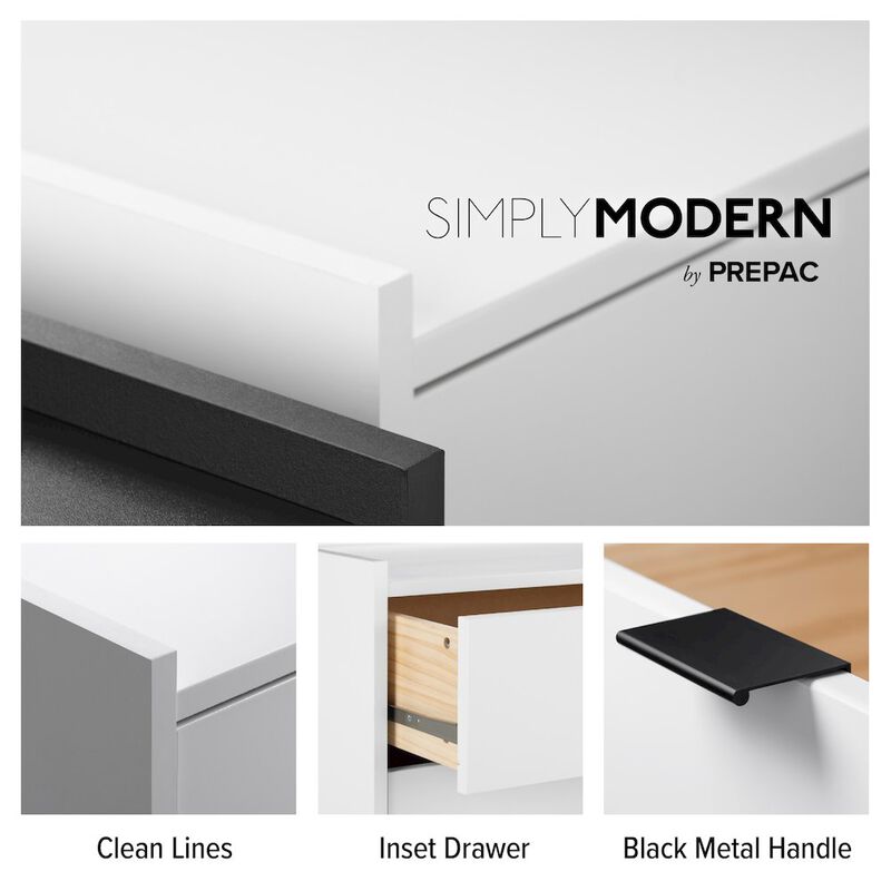 Prepac Simply Modern White 6 Drawer 52.5 W Dresser