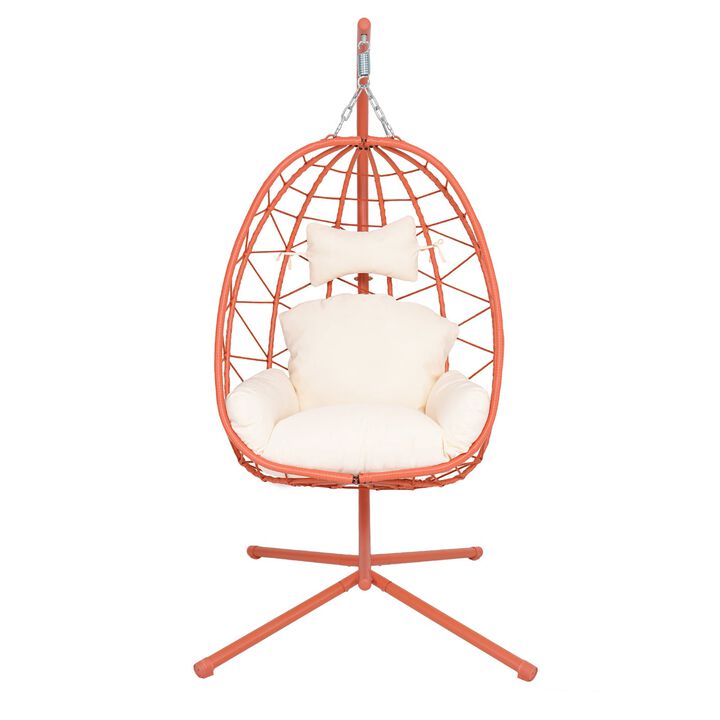 Hivvago Wicker Hanging Egg Chair with Stand