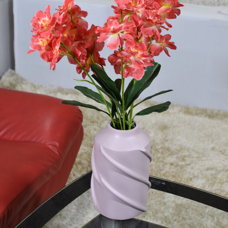 Handmade Aluminium Geometric Light Pink Cylinder Vase For Indoor & Outdoor Use BBH Homes