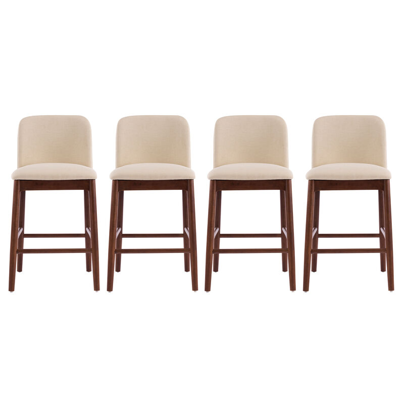 Christopher Knight Home Iven Modern Rubberwood Upholstered Counter Stools (Set of 4) image number 0