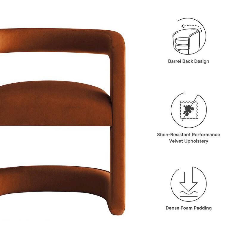 Winslow Barrel Performance Velvet Dining Chair image number 2