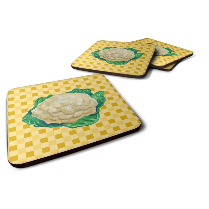 Caroline's Treasures Cauliflower on Basketweave Decorative coasters, 3.5, Multicolor