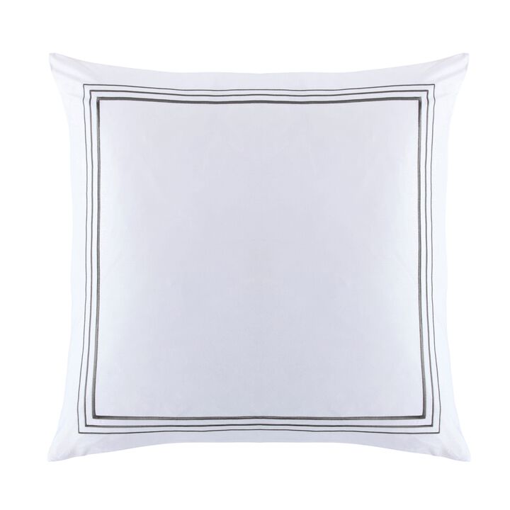 Border Embroidery Gray Euro Sham