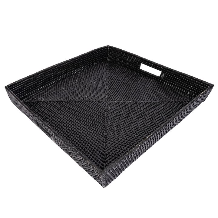 Saboga Home&trade; Square Ottoman Tray with Cutout Handles