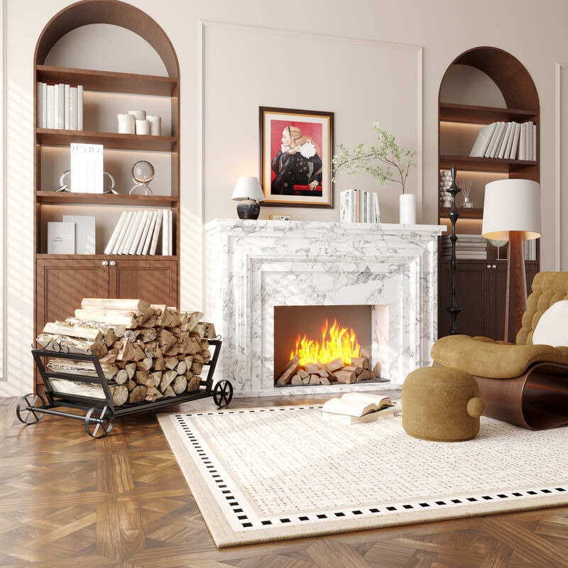 FUFU&GAGA Firewood and Package Holder Welded Steel Multifunctional Storage Rack with 154lbs Capacity 37.7"L x 21"W x 15.7"H