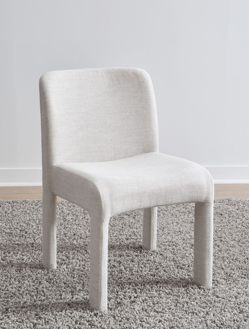 Devon Fully Upholstered Dining Chair in Turtle Dove Linen - Set of 2