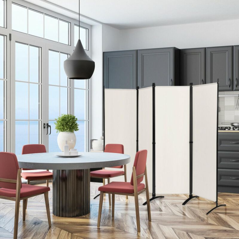 Hivvago 4-Panel  Room Divider with Steel Frame